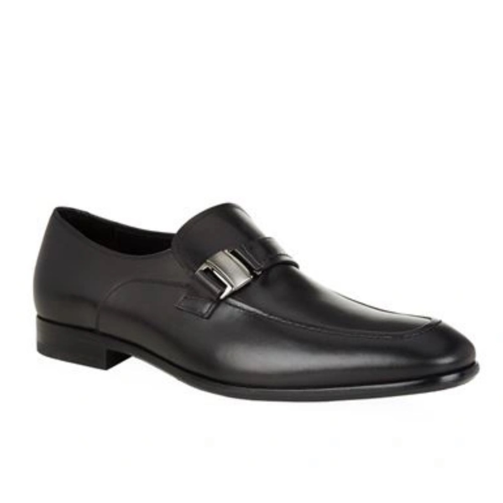 Salvatore Ferragamo Mattia Side-Buckle Loafer Black